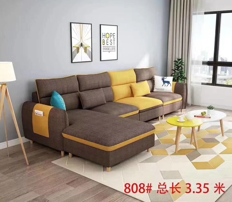 The Latest Korean Leisure Simple Style Fabric L Shape Sofa