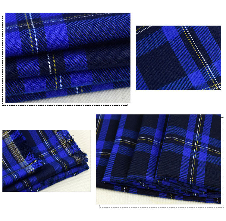 Polyester Viscose/Rayon Yarn-Dyed Twill Checked Fabric