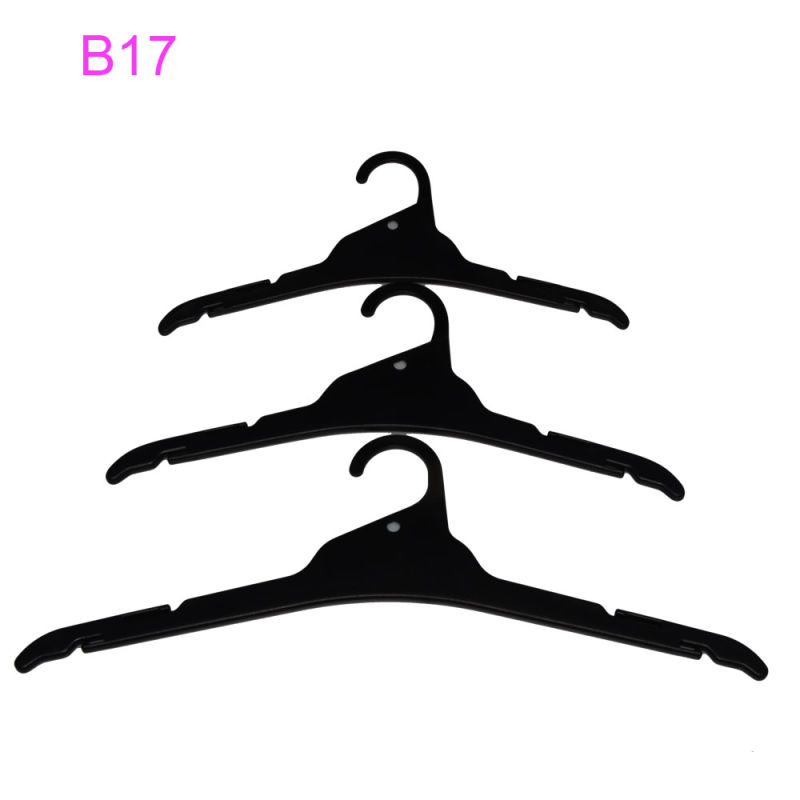 Three Sizes Heavy Duty Cheap Plastic Black Thin Shirts Hanger