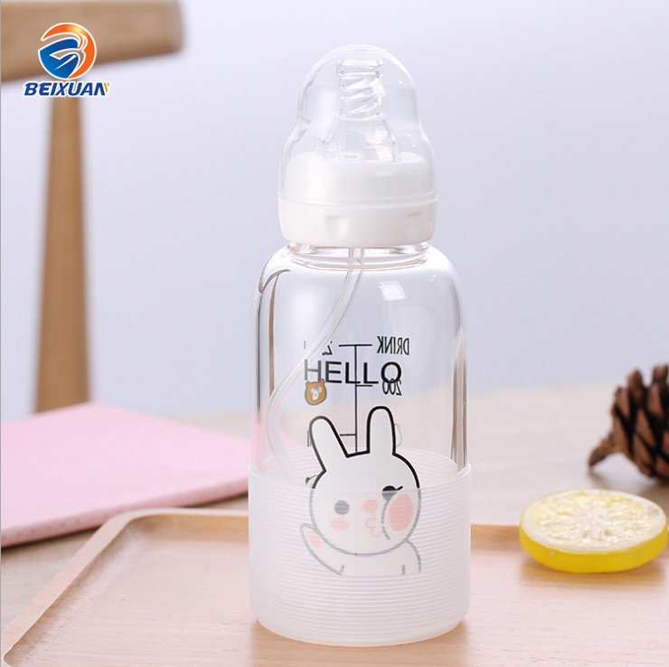 300ml Glass Baby Feeding Milk Bottle with Measure Marks Printing