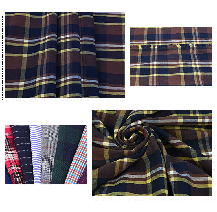 High Quality Yarn Dyed Polyester Rayon Fabric for Dress Shirt