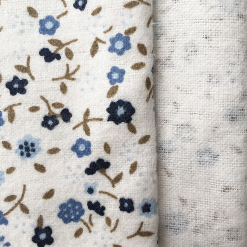 Custom Flower Printing Cotton Flannel Fabric