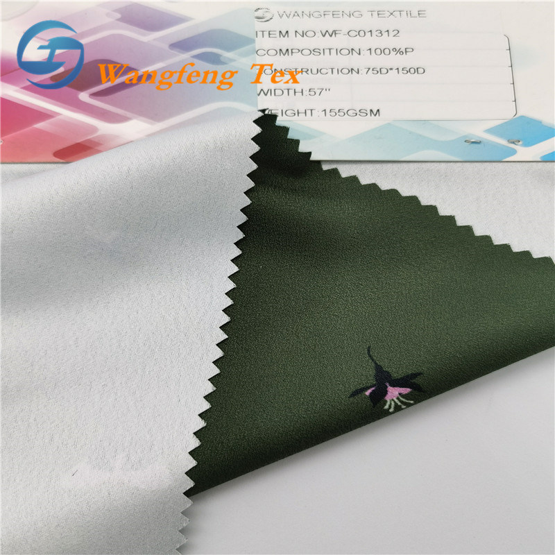 Printed Polyester False Twist Crepe Chiffon Fabric for Dress