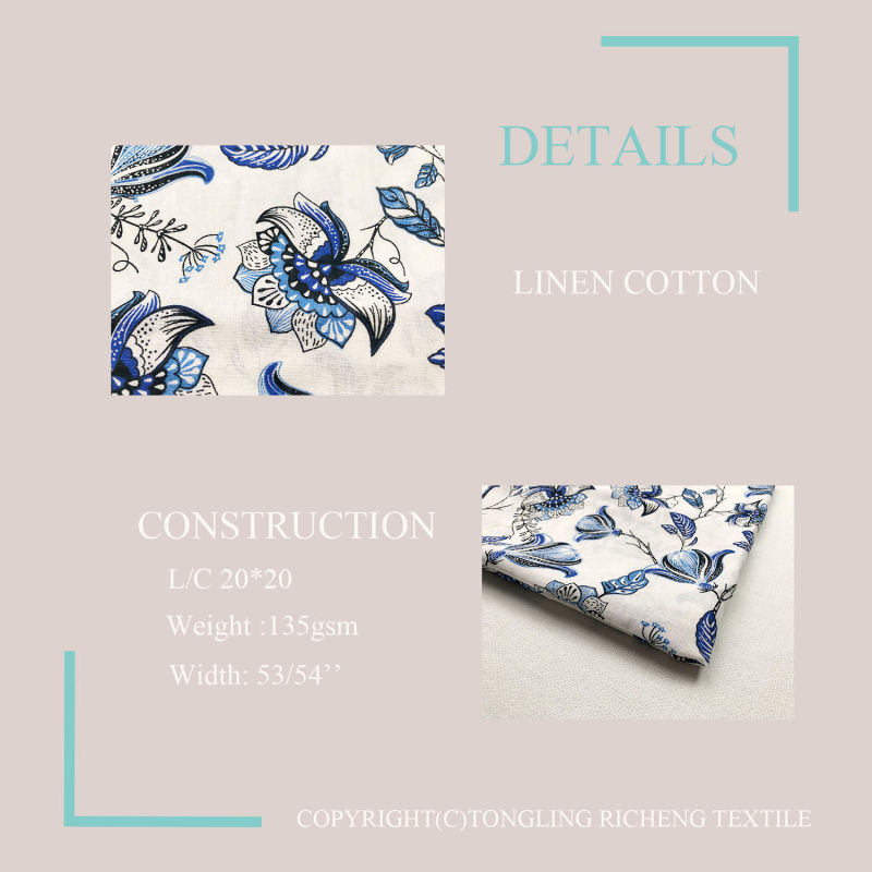 Popular Fabric Linen Cotton Linen and Cotton Fabric Cotton Linen Fabric for Clothing for Hometextile