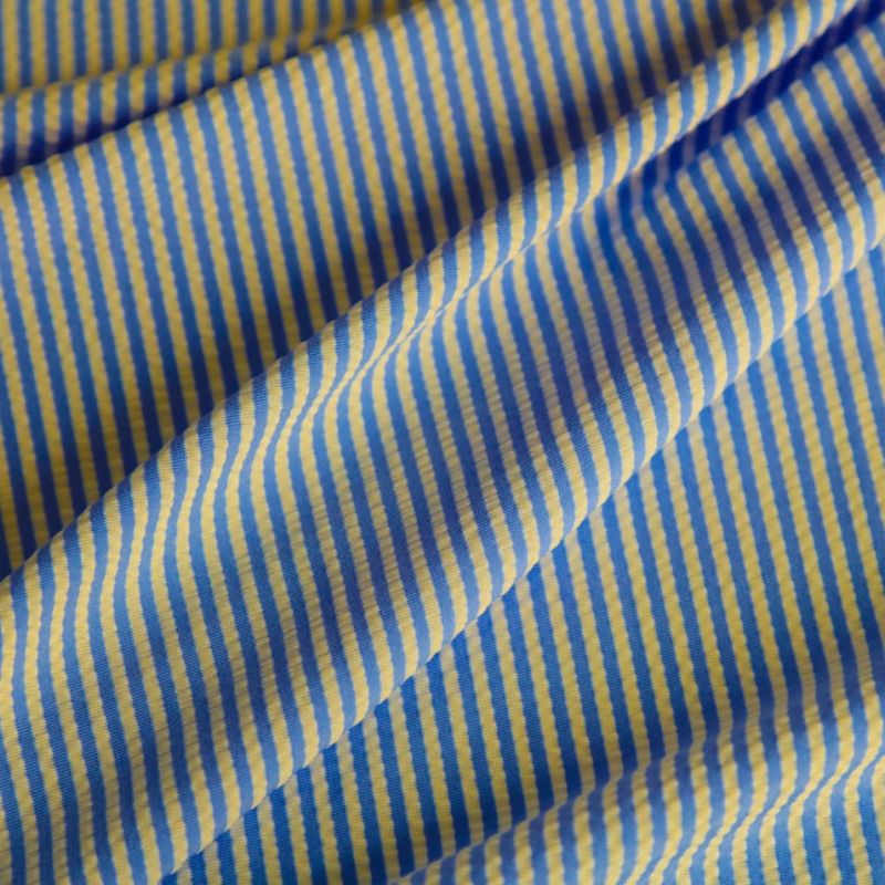 Nylon Polyester Yarn Dyed Seersucker Stripes Fabric