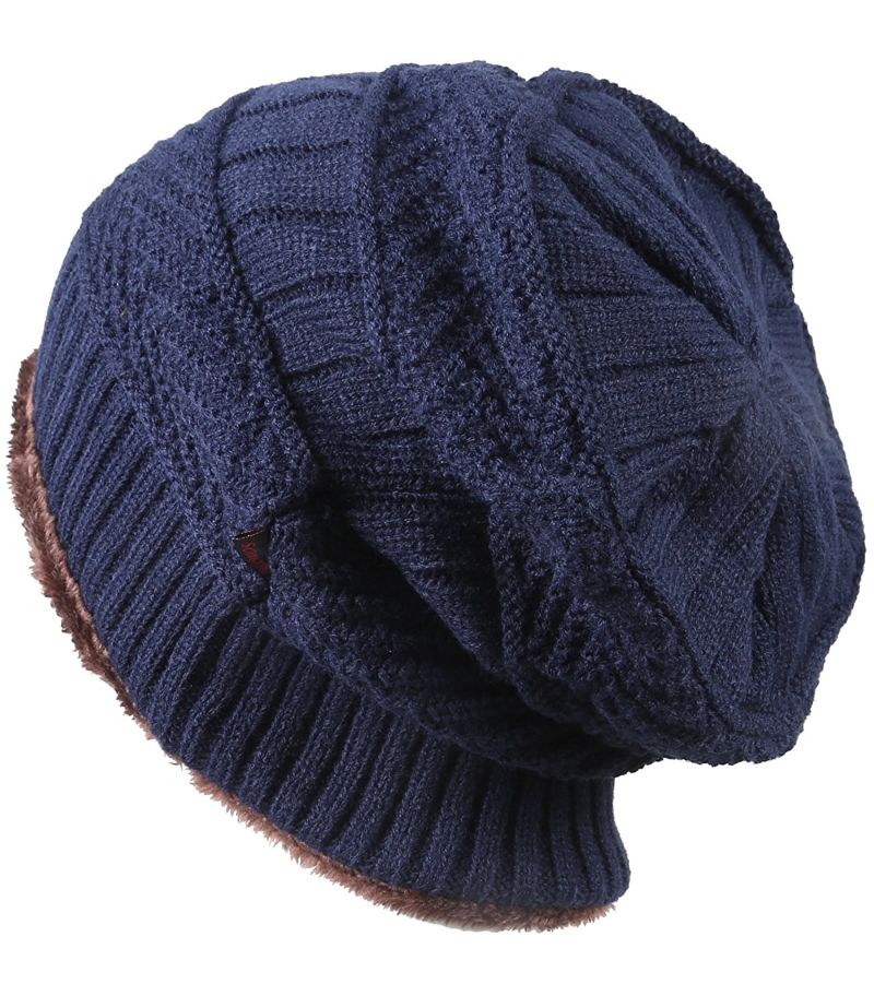 Men's Winter Knitting Skull Cap Wool Warm Beanie Hat