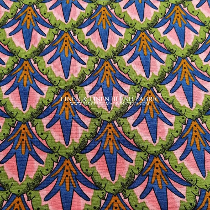 Linen Viscose Fabric Print Linen Fabric Dyed Fabric Customer Design