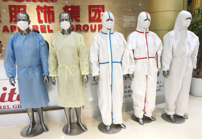 Protective Coverall Suit Ssmms Lelve Medical Non-Woven Fabric