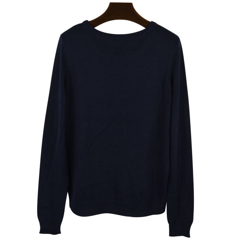 Women's Woven Cloth Combined Knitted Pullover Sweater