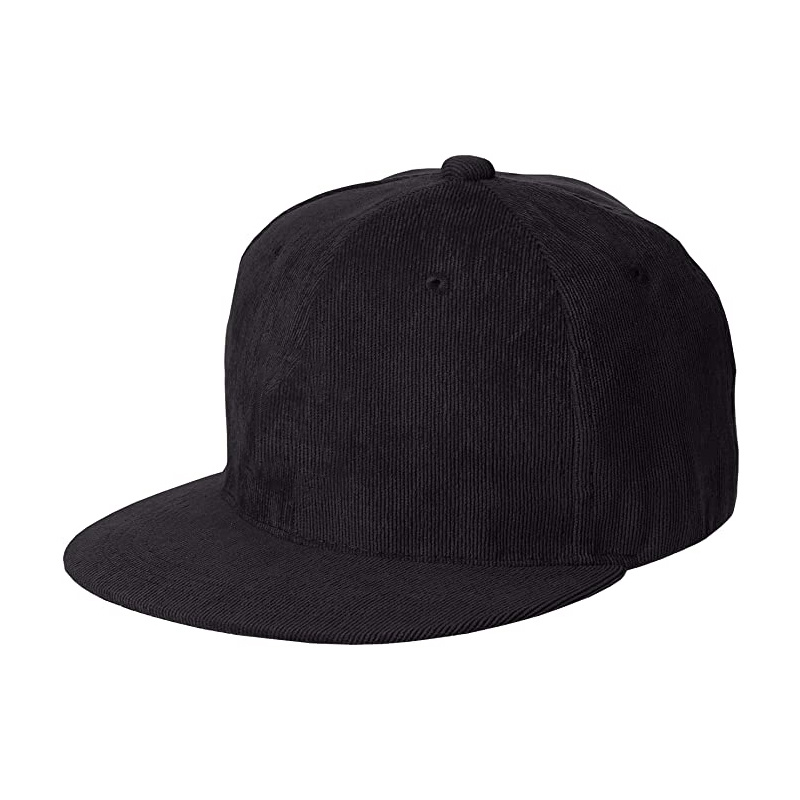 100%Cotton 11 Wales Black Corduroy Cap Snaback Hat