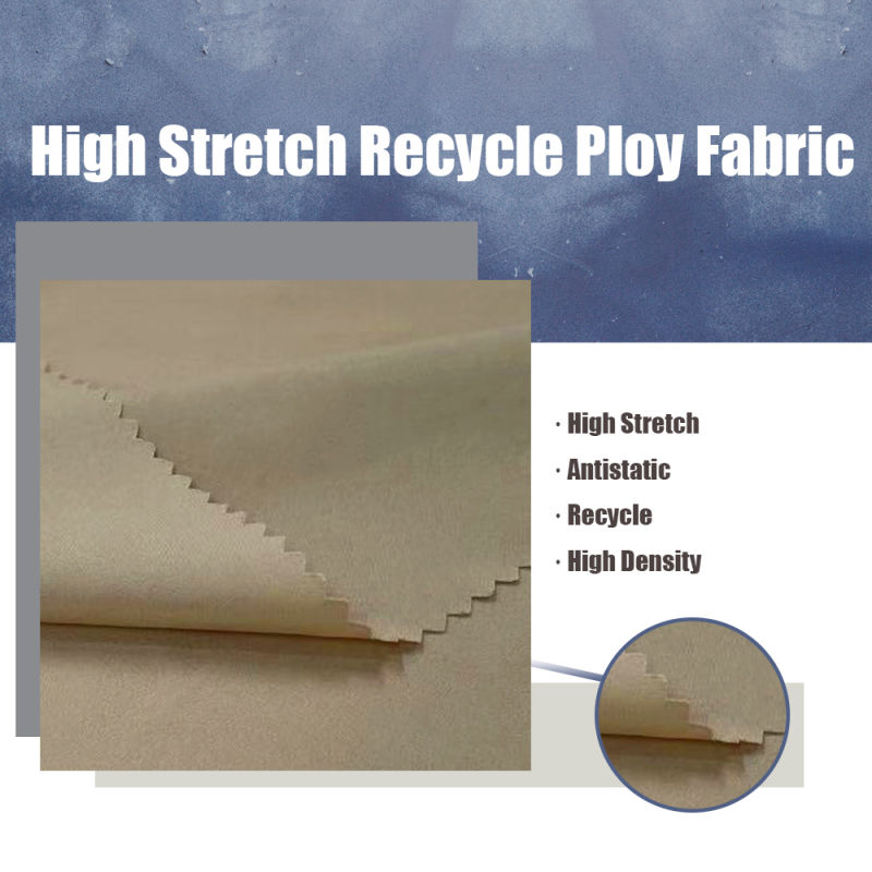 50d High-Stretch Environmentally Friendly Recycled Polyester Fabric for Fashion Plain Woven Pants Fabric