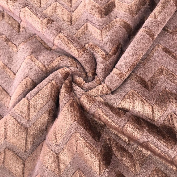 Stripe Jacquard Mink Fleece Fabric