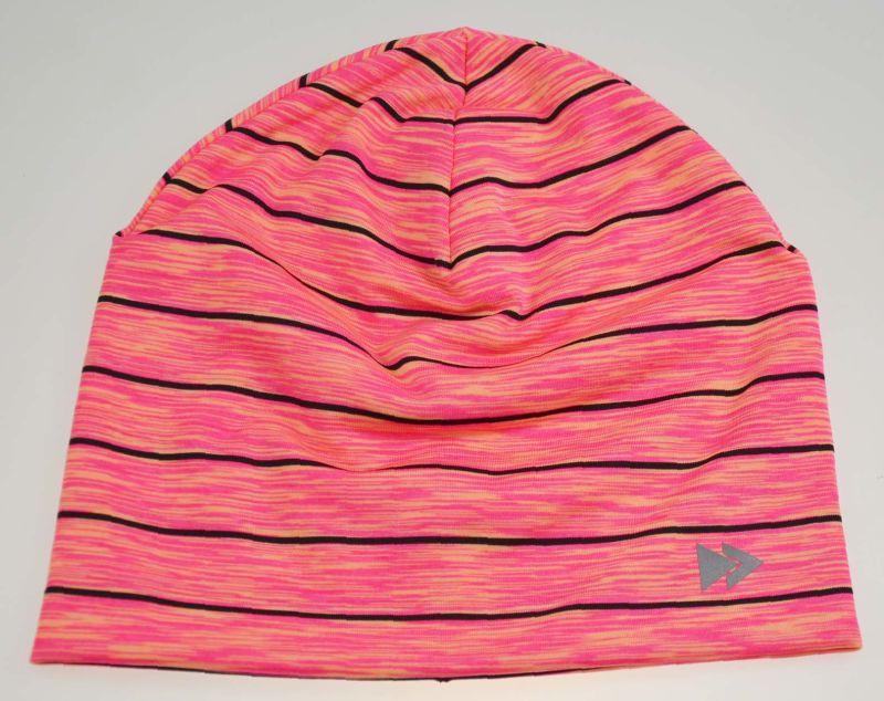 BSCI Melange Colors Striped Reflective Printing Jersey Sport Beanie Hat