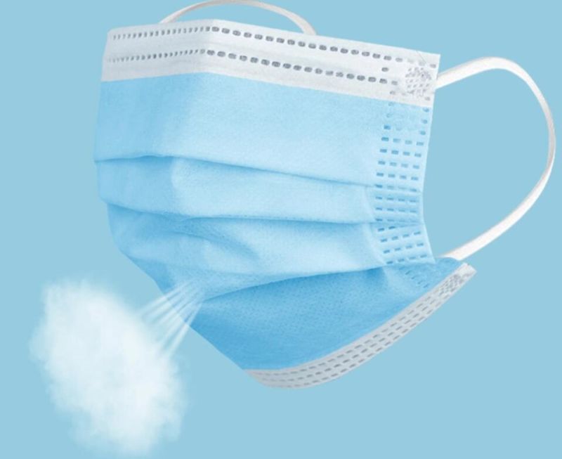3 Ply Face Mask for Protective Face Mask with Non-Woven Fabrics, Disposable Face Mask