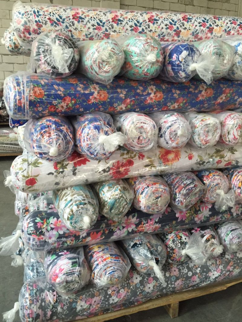 Stocks Knitted Elastic Printed Fabric for Clothes Fabric