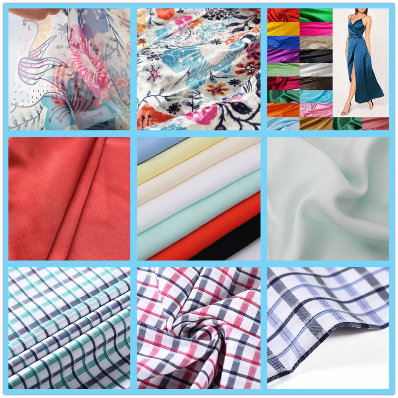 High Quality Satin Chiffon Fabric Polyester 75*50+50 Pajamas Shirt Chiffon Fabric Plain Dyed Chiffon Cheap Poly Satin Fabric
