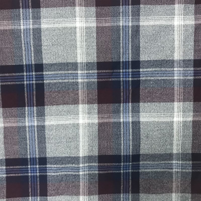 100 Cotton Checked Fabric Yarn Dyed Flannel Fabric