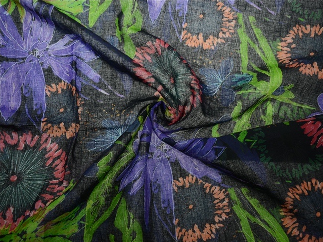Good Quality Cotton and Ramie Material Printed Fabric (DSC-4172)