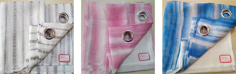 Customizable Printed Textile Linen Printed Yarn Curtain