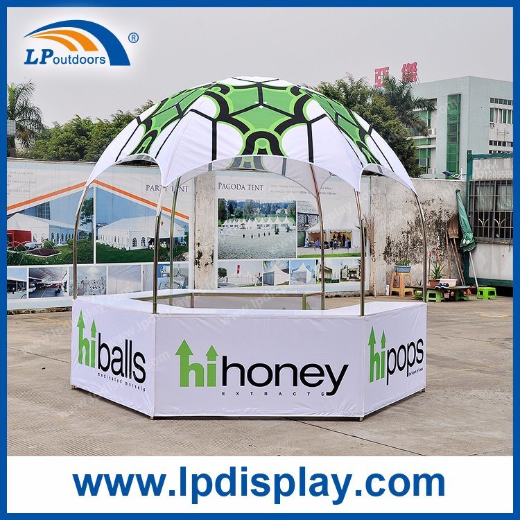 Resistant UV Polyester Fabric Hexagonal Dome Tent with 5 Tables for Display Goods