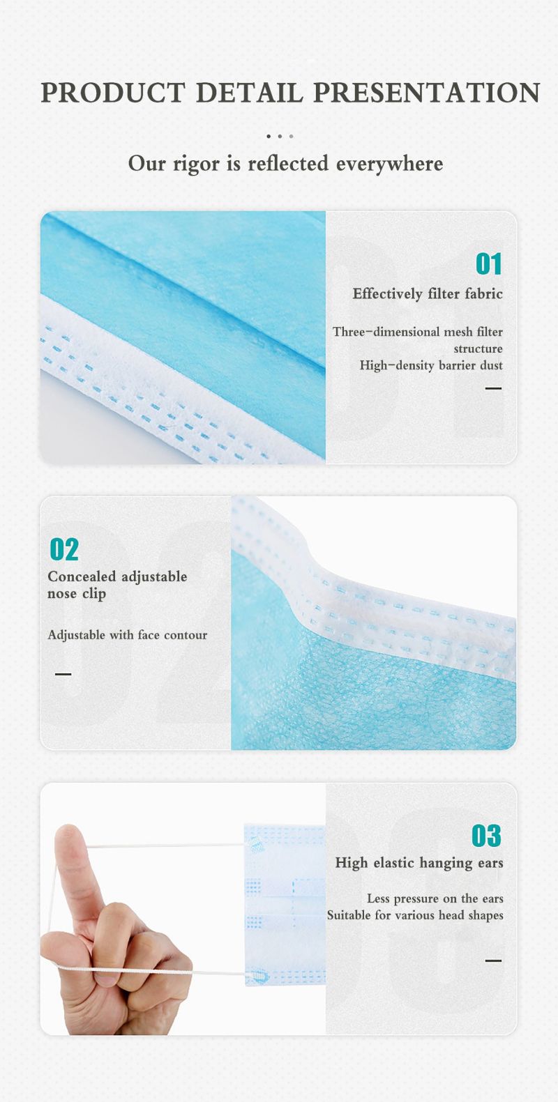 Medical Non Woven 3ply Medical Surgical Face Mask with Ce