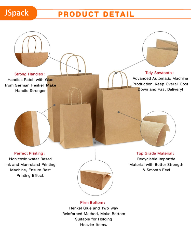 Shopping Bags Custom Logo Printed Gift Bags with Ribbon Handles