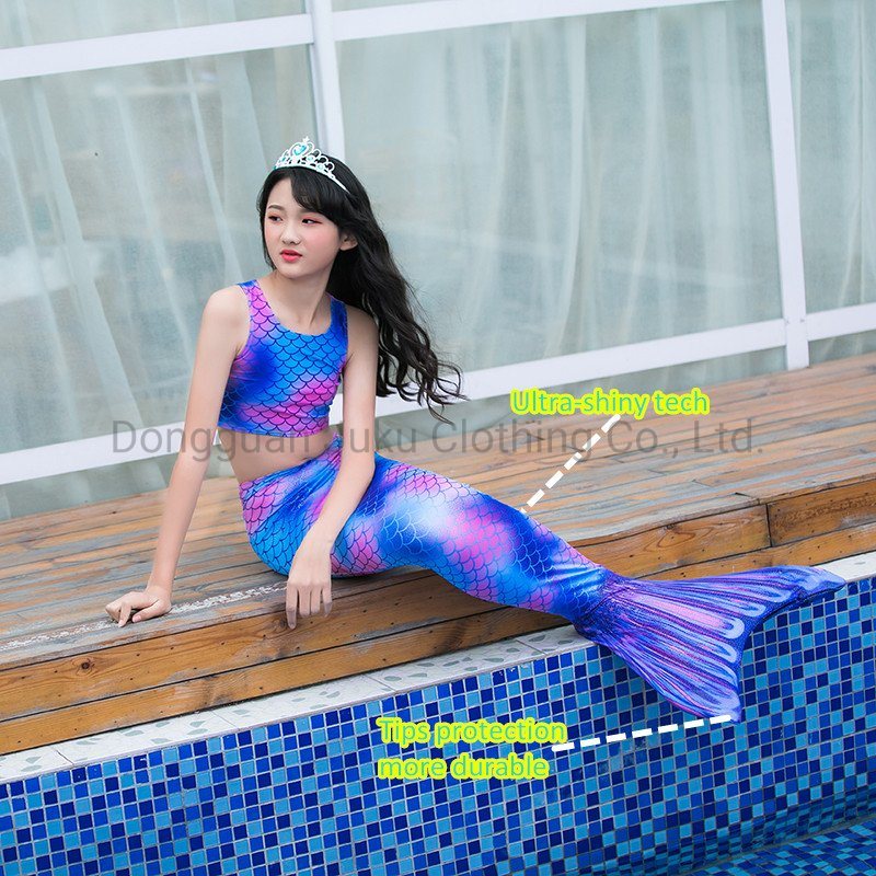 Women Girls 3D Printing Mermaid Bikini Bathing Suit Quick Dry High Elasticity Fabric One-Piece Swimwear