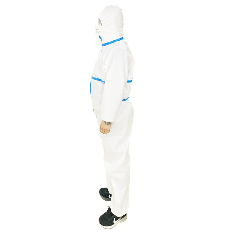 Non-Woven SMS Fabric Disposalbe Protective Overall Suit From Reliable Supplier