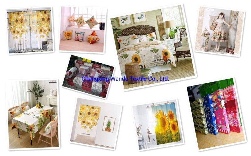 Polyester Fiber Fabric, Printed Fabric Bedsheet Household Linen, Textile China