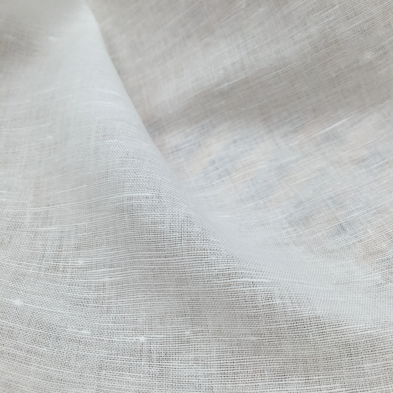 55%Linen45%Cotton Interwoven Pfd Fabric for Printing and Garment Dyeing 317