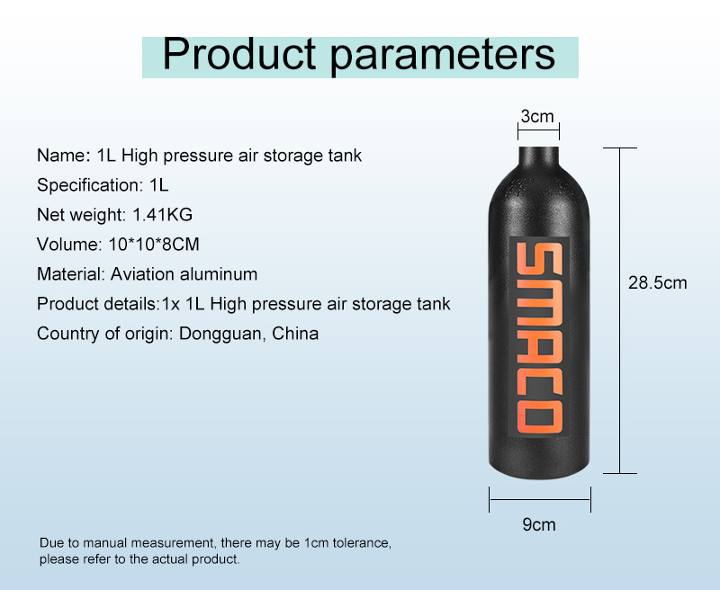 Scuba Cylinder Scuba Kit Equipment Scuba Tank for Spare Air Diving Equipment