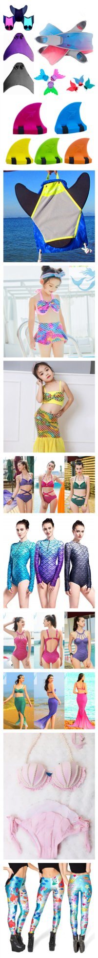 Women Girls 3D Printing Mermaid Bikini Bathing Suit Quick Dry High Elasticity Fabric One-Piece Swimwear
