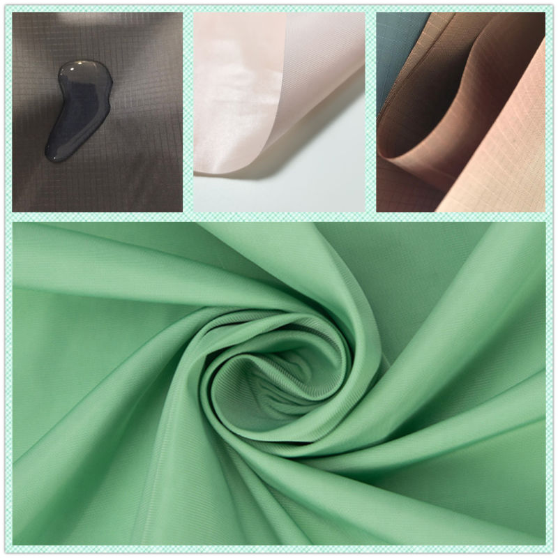 Ultra-Thin 20d 380t Nylon Taffeta Fabric Glossy Twinkle Nylon Fabric Trilobal Down Proof PU Coated Nylon Fabric