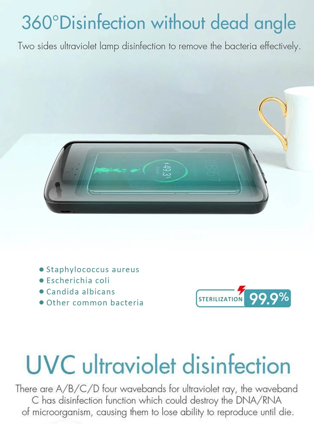 UV Sterilizer Lamp Wireless Charger UV Light Sterilizer Box Mobile Sterilizer Box