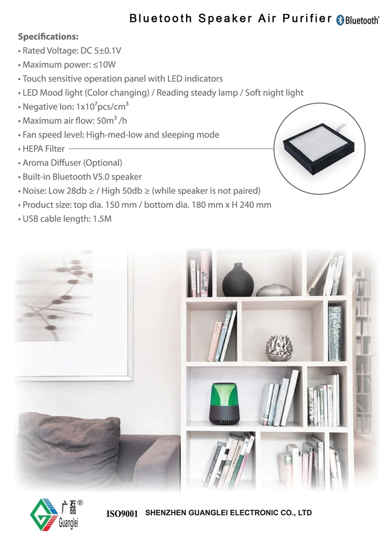 Night Light Air Cleaner Ionic Air Purifier