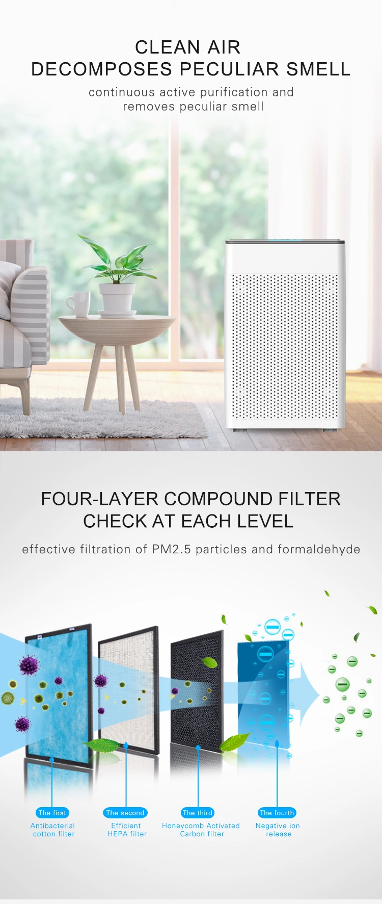 APP Control Negative Ion Air Purifier Smart Anion Air Purifier