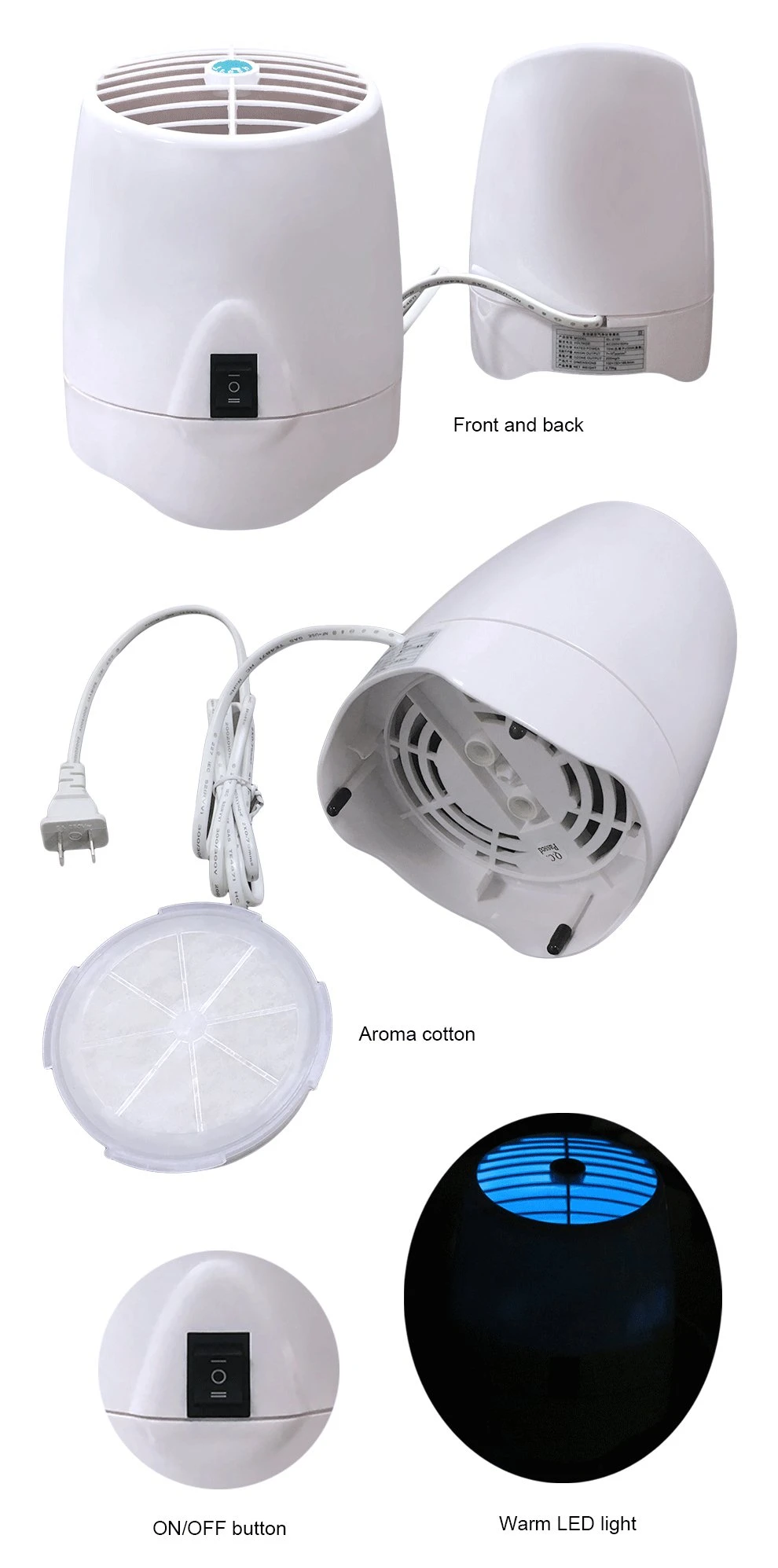 Desktop Ionizer Aroma Diffuser Ozone Home Air Purifier