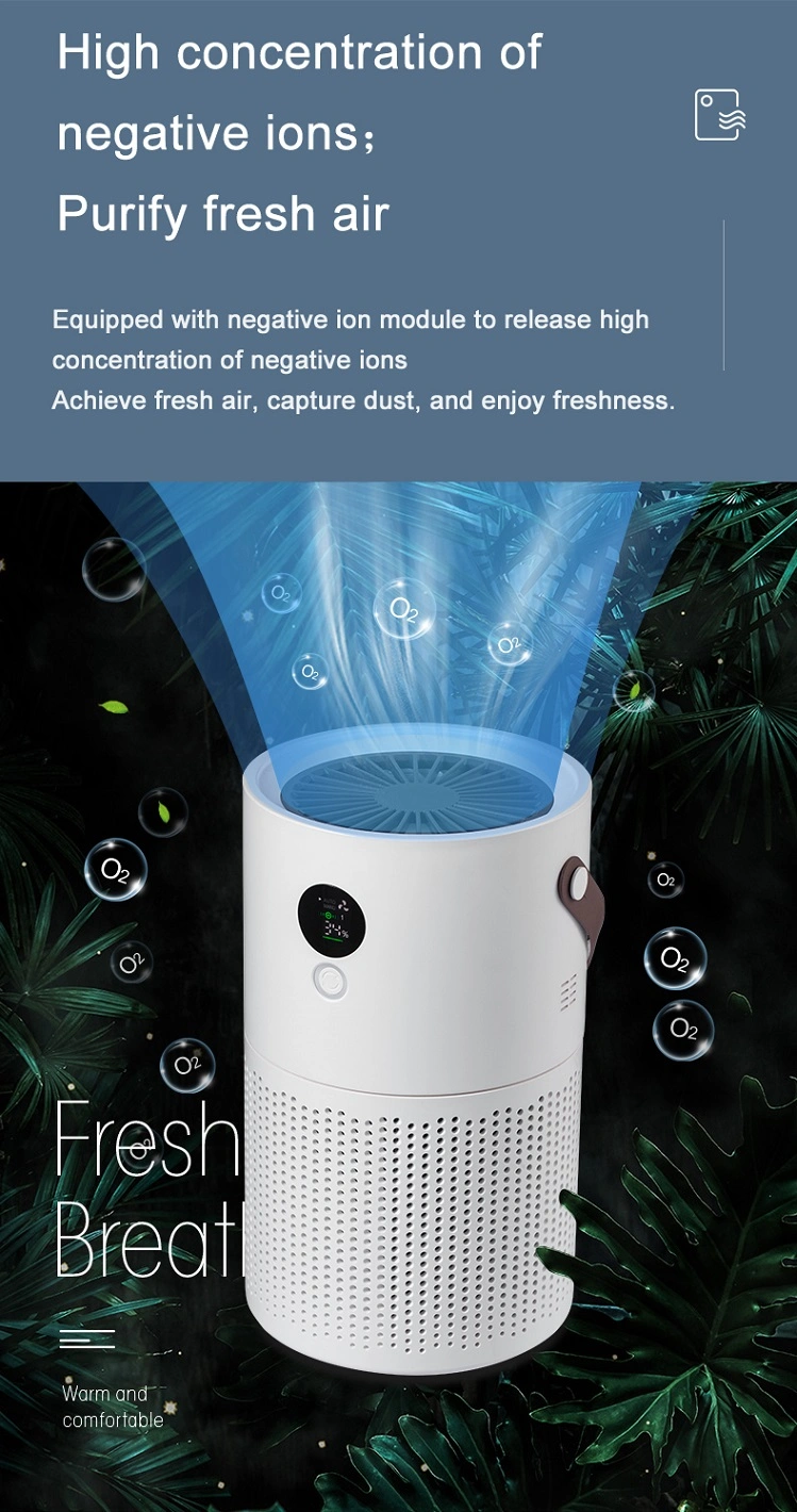 2021 True HEPA Filter Desktop Air Purifier Ionizer Rechargeable Pm2.5 Therapy Air Cleaner Portable Home Air Purifier