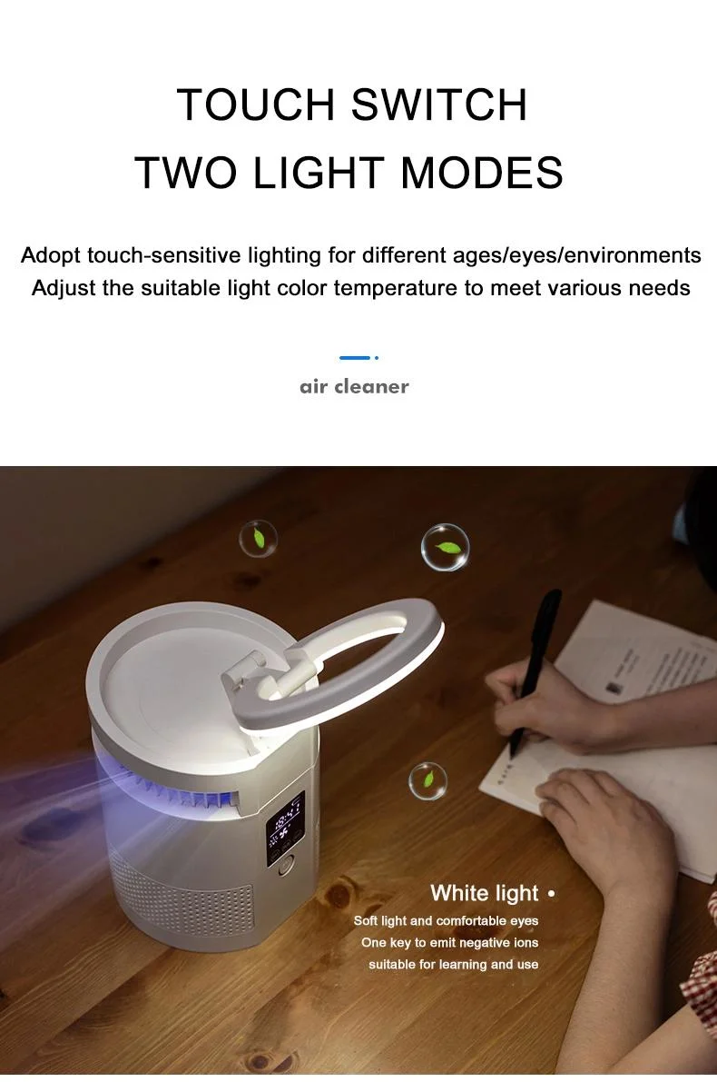 Air Purifier Negative Ion Air Purifier with Smart Desk Lamp