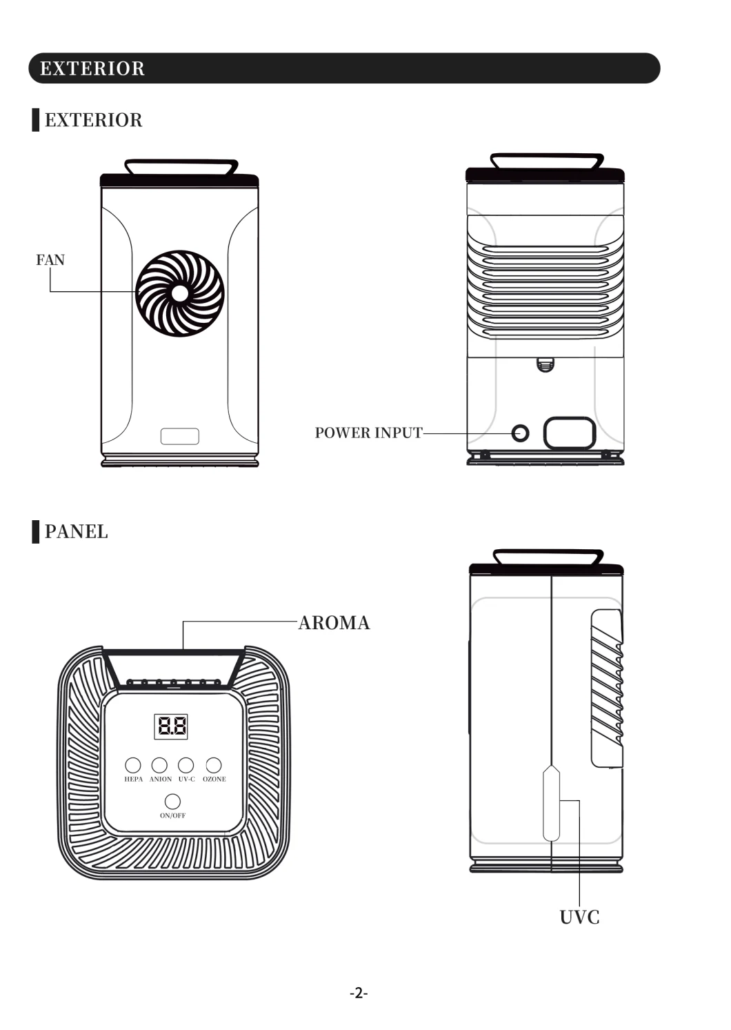3u Desktop Smart Room Ionizer Portable Mini Air Purifier Home