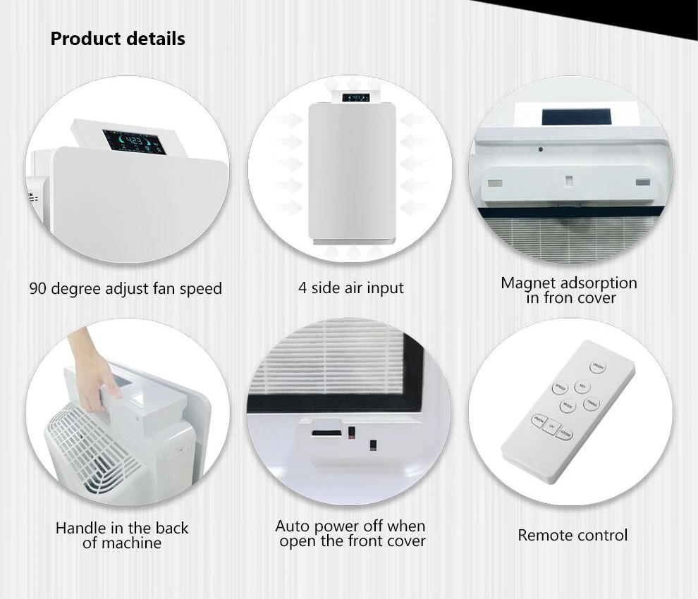 China Supplier Remote Control True HEPA Air Sterilizer Air Purifier Air Cleaner with Ozone