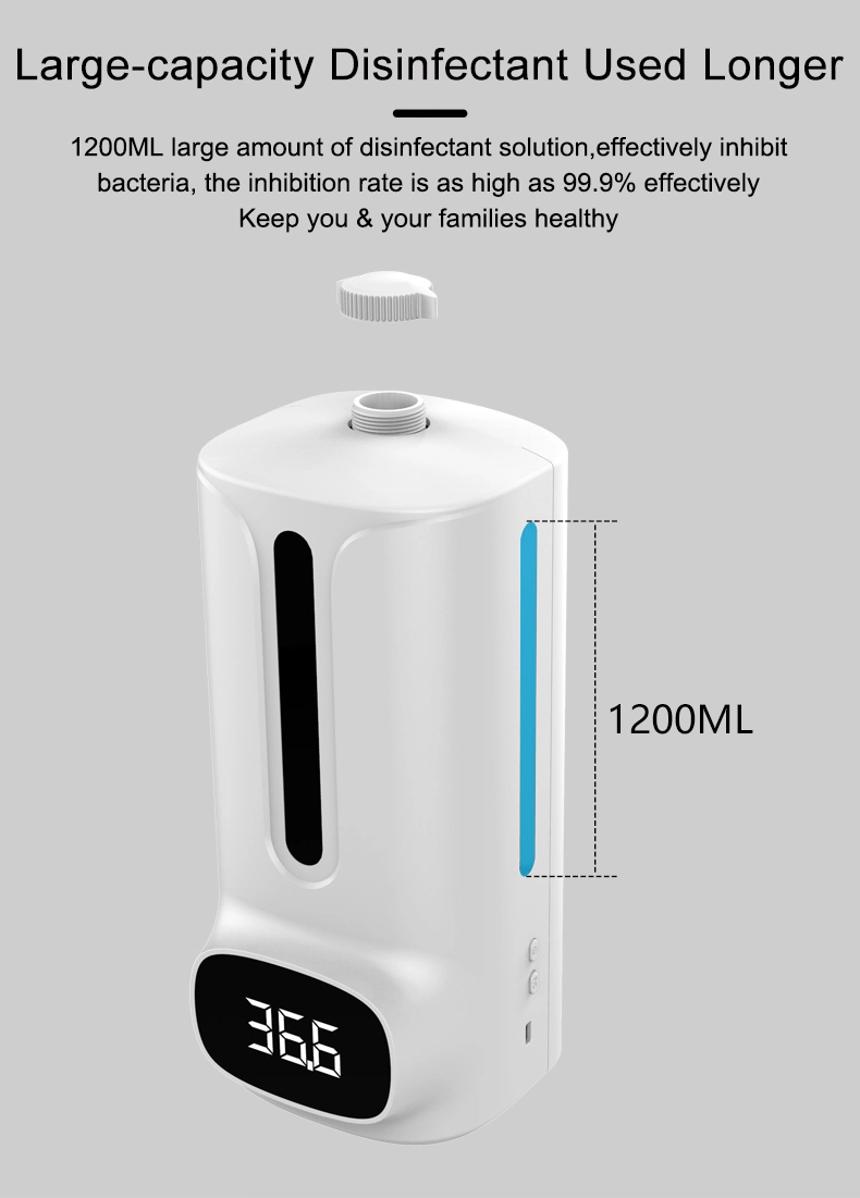 Automatic Hand Sanitizer Dispenser Station Refillable 1200ml with Adjustable Floor Stand for Bathroom, Hotel, Office