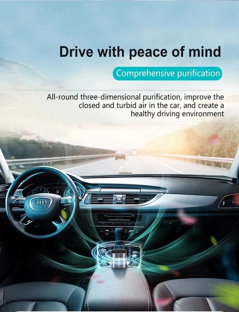 HEPA Filter Mini Smart Infrared LED Display Pm2.5 Car Airpurifier Air Purifier with HEPA Filter