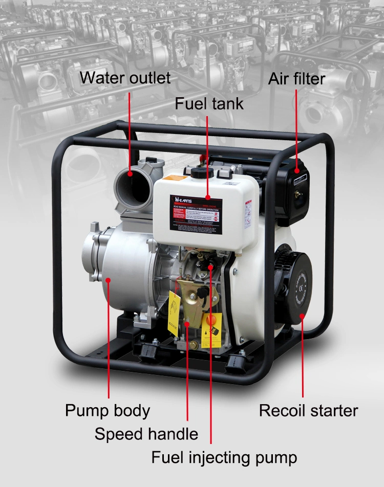 Dp20 Air Cooled 170f 2'' Clean Water Pump Air Cooled Diesel Engine
