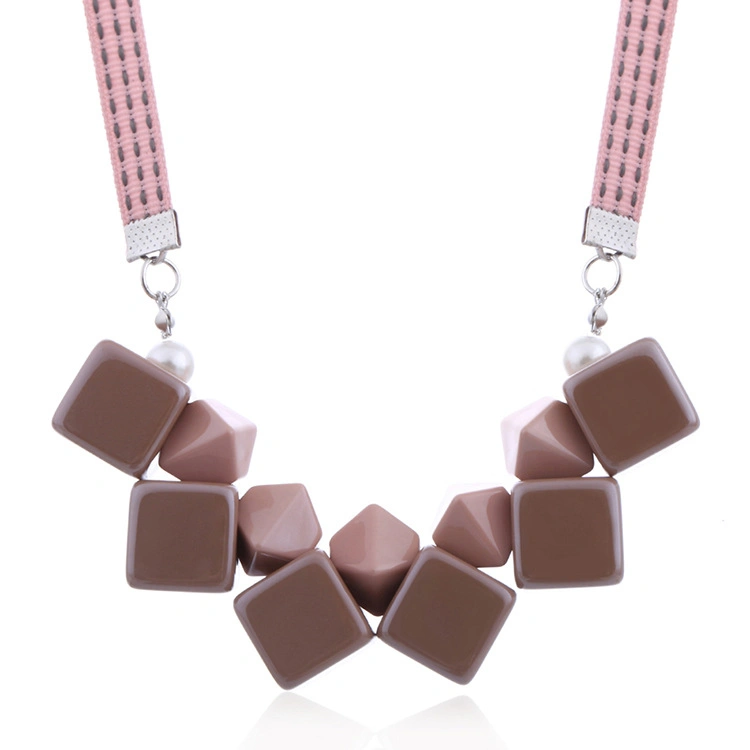Geometric Acrylic Ladies Jewelry Necklace Best Girl Friend Gift