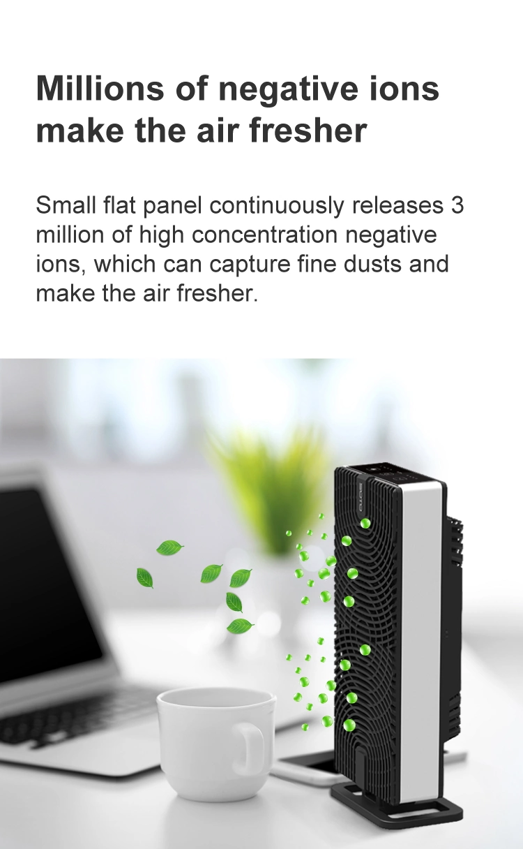 Soto-Jx102 Air Purifier True HEPA Carbon Filter Negative Ion Tabletop Small Flat Panel Desktop Air Cleaner