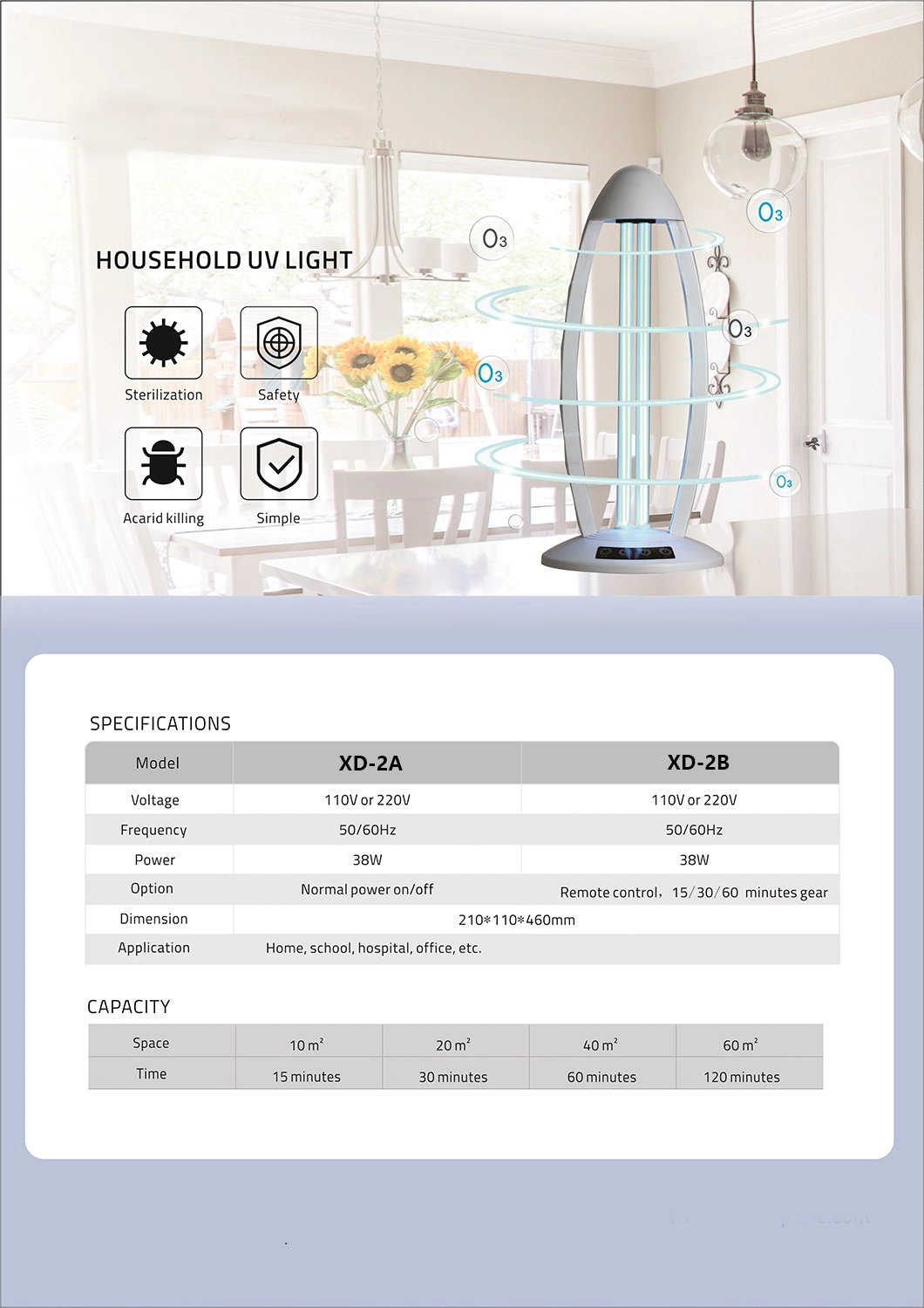 High-Efficiency Sterilizer Portable Ultraviolet Lamp Portable Air Purifier Sterilizer