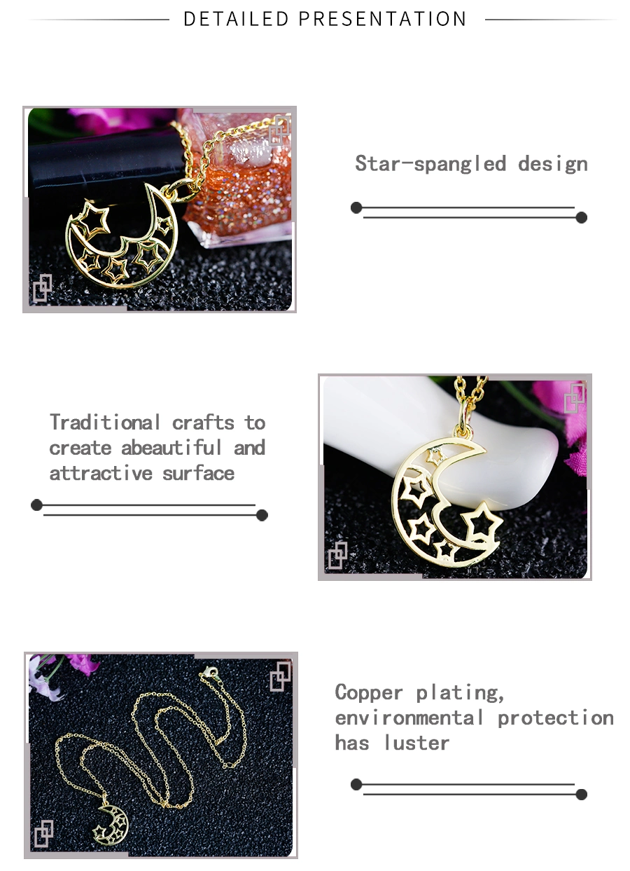 Best-Selling Gold Necklace, Moon Star Pendant