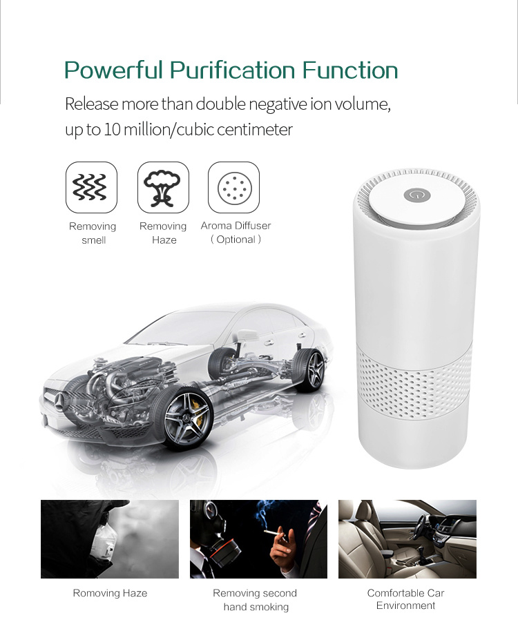 Portable Design Air Cleaner Killing Bacteria Car Air Purifier