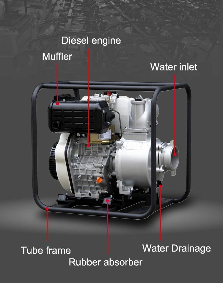 Dp20 Air Cooled 170f 2'' Clean Water Pump Air Cooled Diesel Engine